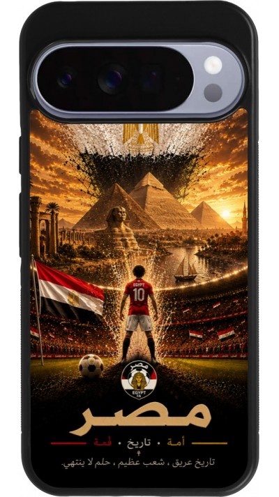 Coque Google Pixel 10 Pro XL - Silicone rigide noir Football Égypte splash 2026