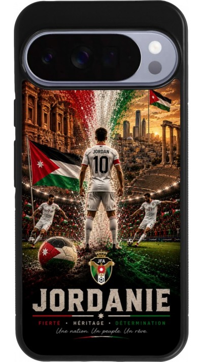Coque Google Pixel 10 Pro XL - Silicone rigide noir Football Jordanie splash 2026