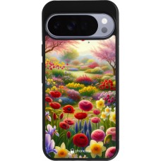 Google Pixel 10 Pro XL Case Hülle - Silikon schwarz Frühling 25 Strauß Frühling