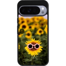 Google Pixel 10 Pro XL Case Hülle - Silikon schwarz Sunflower with glasses Spring 2026