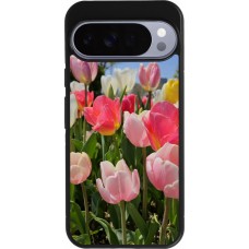 Google Pixel 10 Pro XL Case Hülle - Silikon schwarz Tulips Spring 2026