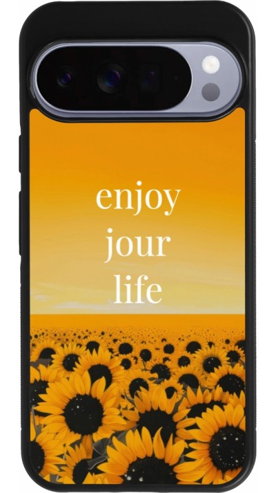 Google Pixel 10 Pro XL Case Hülle - Silikon schwarz Summer 2025 Enjoy your life