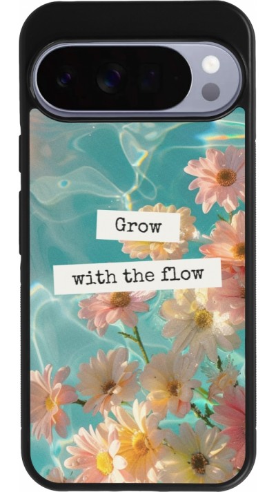 Google Pixel 10 Pro XL Case Hülle - Silikon schwarz Summer 2025 Grow with the flow