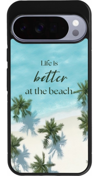 Google Pixel 10 Pro XL Case Hülle - Silikon schwarz Summer 2025 Life is better at the beach