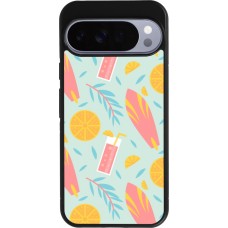 Google Pixel 10 Pro XL Case Hülle - Silikon schwarz Summer 2025 Pattern citron