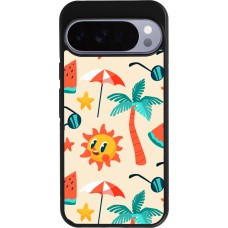 Google Pixel 10 Pro XL Case Hülle - Silikon schwarz Summer 2025 Pattern soleil