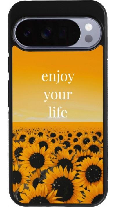 Google Pixel 10 Pro XL Case Hülle - Silikon schwarz Summer 2026 Enjoy your life