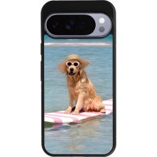 Google Pixel 10 Pro XL Case Hülle - Silikon schwarz Summer Dog on Paddle