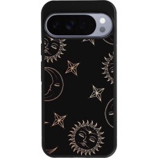 Google Pixel 10 Pro XL Case Hülle - Silikon schwarz Suns and Moons