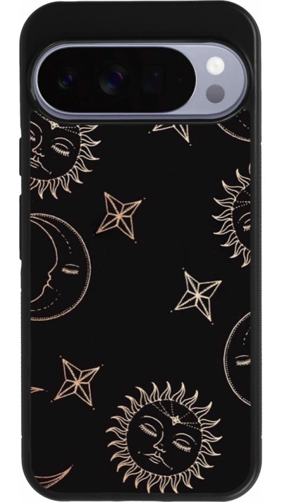 Google Pixel 10 Pro XL Case Hülle - Silikon schwarz Suns and Moons