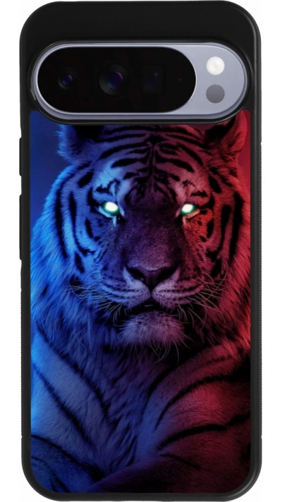 Google Pixel 10 Pro XL Case Hülle - Silikon schwarz Tiger Blue Red