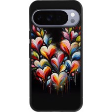 Google Pixel 10 Pro XL Case Hülle - Silikon schwarz Valentin 2024 Schwarzes Herz Abstrakt