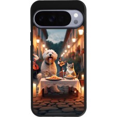 Google Pixel 10 Pro XL Case Hülle - Silikon schwarz Valentin 2024 Hund & Katze Kerzenlicht