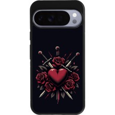 Google Pixel 10 Pro XL Case Hülle - Silikon schwarz Valentine 2024 gothic love