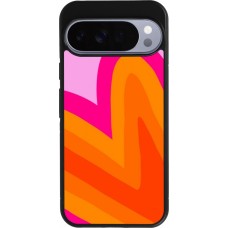 Coque Google Pixel 10 Pro XL - Silicone rigide noir Valentine 2024 heart gradient