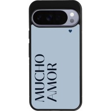 Google Pixel 10 Pro XL Case Hülle - Silikon schwarz Valentine 2024 mucho amor azul