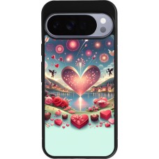 Coque Google Pixel 10 Pro XL - Silicone rigide noir Valentine 2025 Chic