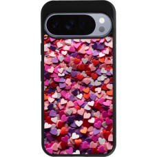 Coque Google Pixel 10 Pro XL - Silicone rigide noir Valentine 2025 Confetti