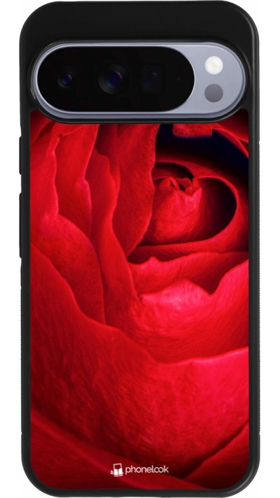 Google Pixel 10 Pro XL Case Hülle - Silikon schwarz Valentine 2022 Rose