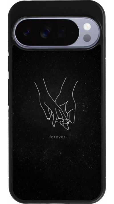 Google Pixel 10 Pro XL Case Hülle - Silikon schwarz Valentine 2023 hands forever
