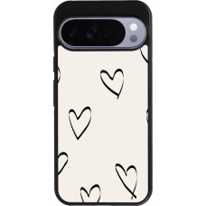 Google Pixel 10 Pro XL Case Hülle - Silikon schwarz Valentine 2023 minimalist hearts