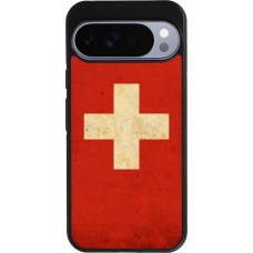 Google Pixel 10 Pro XL Case Hülle - Silikon schwarz Vintage Flag SWISS