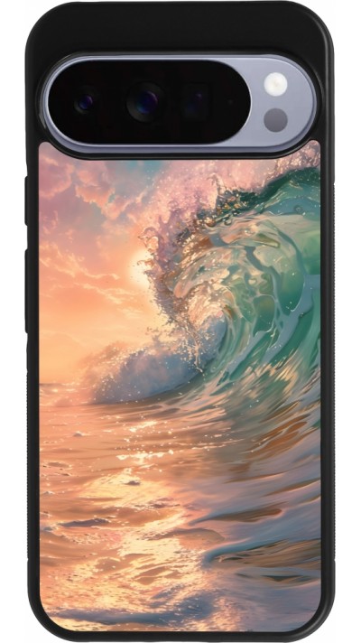Coque Google Pixel 10 Pro XL - Silicone rigide noir Wave Sunset