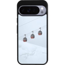 Coque Google Pixel 10 Pro XL - Silicone rigide noir Winter 22 ski lift