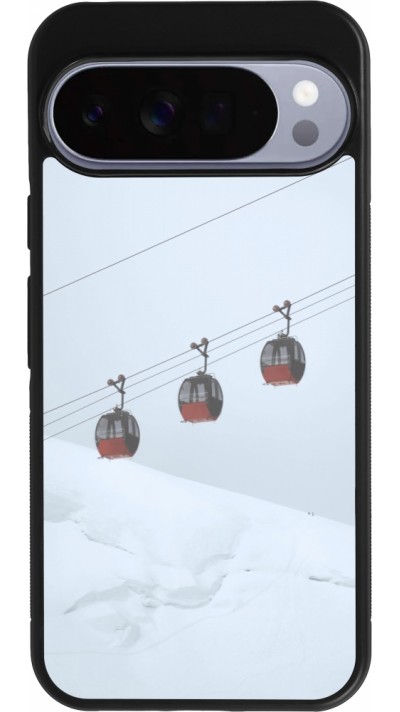 Coque Google Pixel 10 Pro XL - Silicone rigide noir Winter 22 ski lift