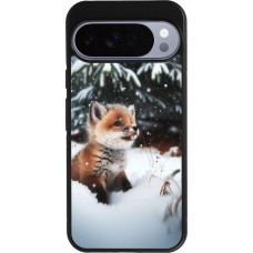 Google Pixel 10 Pro XL Case Hülle - Silikon schwarz Weihnachten 2023 Fuechslein Tanne