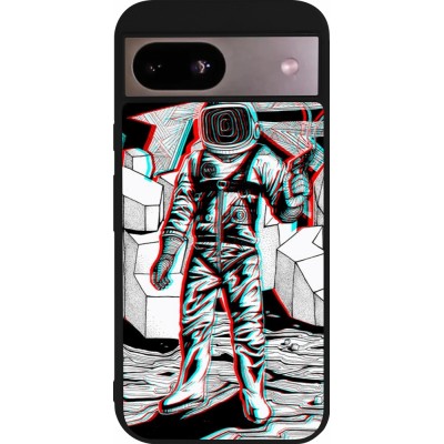 Google Pixel 8a Case Hülle - Silikon schwarz Anaglyph Astronaut