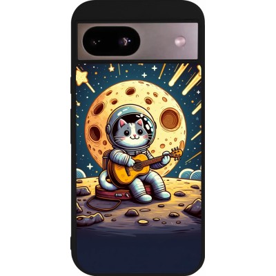 Google Pixel 8a Case Hülle - Silikon schwarz AstroKatze RockMond