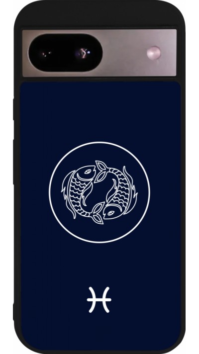 Google Pixel 8a Case Hülle - Silikon schwarz Astrologie Fische
