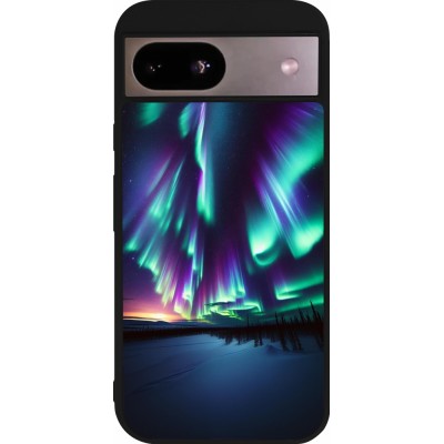 Google Pixel 8a Case Hülle - Silikon schwarz Funkelndes Nordlicht