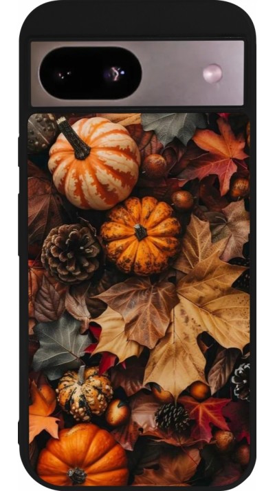 Google Pixel 8a Case Hülle - Silikon schwarz Autumn 25 Pumpkin
