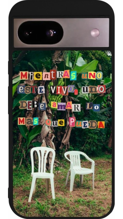 Google Pixel 8a Case Hülle - Silikon schwarz Chairs DTMF