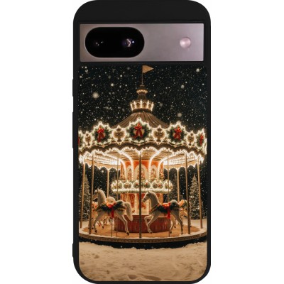 Google Pixel 8a Case Hülle - Silikon schwarz Christmas 25 Carousel