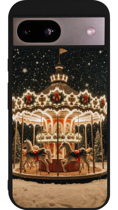 Google Pixel 8a Case Hülle - Silikon schwarz Christmas 25 Carousel