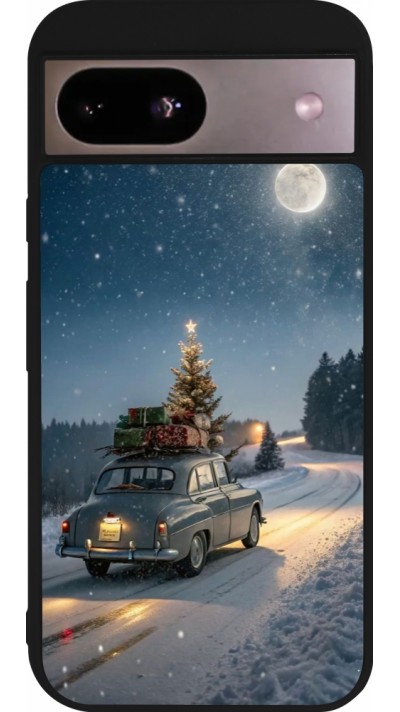 Google Pixel 8a Case Hülle - Silikon schwarz Christmas 25 Car with Tree Xmas