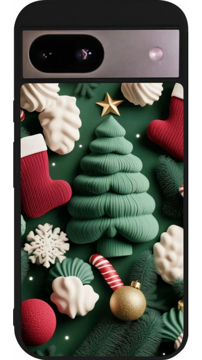 Google Pixel 8a Case Hülle - Silikon schwarz Christmas 25 Christmas textiles