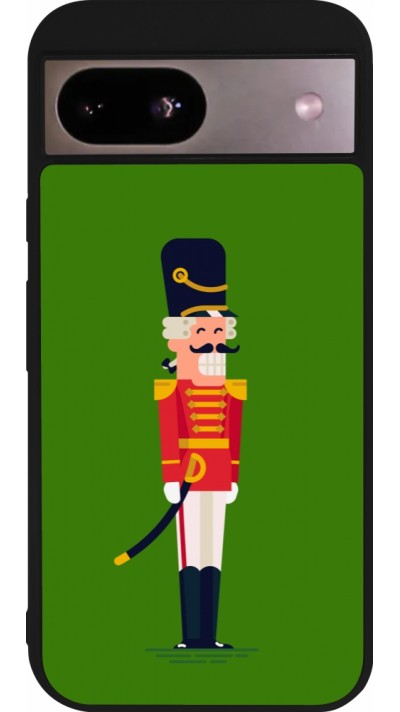 Google Pixel 8a Case Hülle - Silikon schwarz Christmas 25 Nutcracker Green