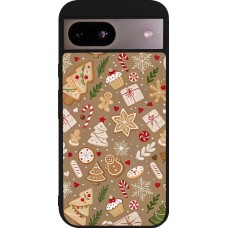 Google Pixel 8a Case Hülle - Silikon schwarz Christmas 25 Pattern Ginger Cookie
