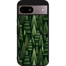 Google Pixel 8a Case Hülle - Silikon schwarz Christmas 25 Pattern Xmas Tree