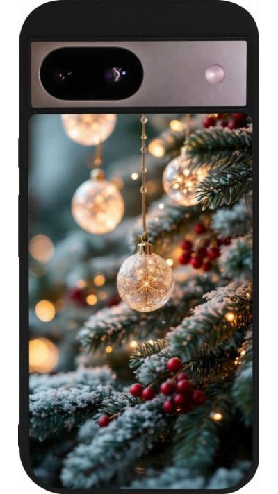 Google Pixel 8a Case Hülle - Silikon schwarz Christmas 25 Xmas Decorated Tree