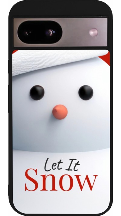 Google Pixel 8a Case Hülle - Silikon schwarz Christmas 25 Xmas Snowman