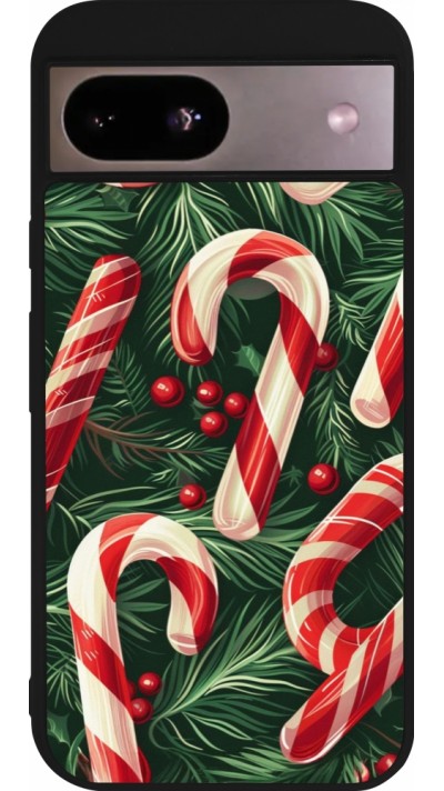 Google Pixel 8a Case Hülle - Silikon schwarz Christmas 25 Xmas Stick