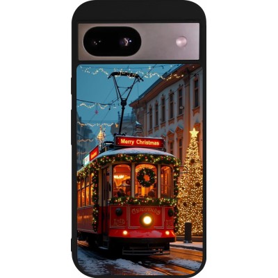 Google Pixel 8a Case Hülle - Silikon schwarz Christmas 25 Xmas Train
