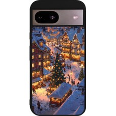 Google Pixel 8a Case Hülle - Silikon schwarz Christmas 25 Xmas Village