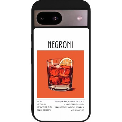 Google Pixel 8a Case Hülle - Silikon schwarz Cocktail Rezept Negroni