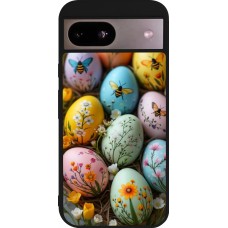 Google Pixel 8a Case Hülle - Silikon schwarz Easter 2026 Eggs with bees
